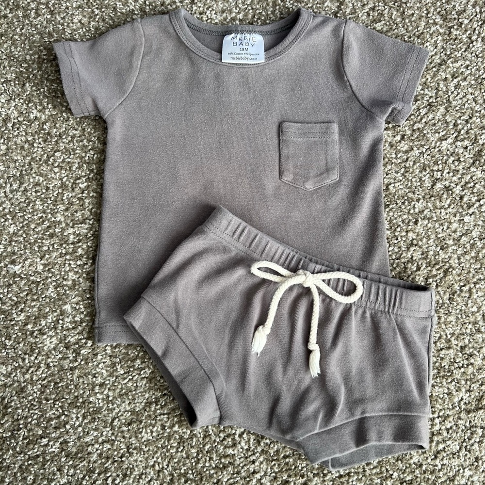 Gray Baby T-Shirt and Shorts Set